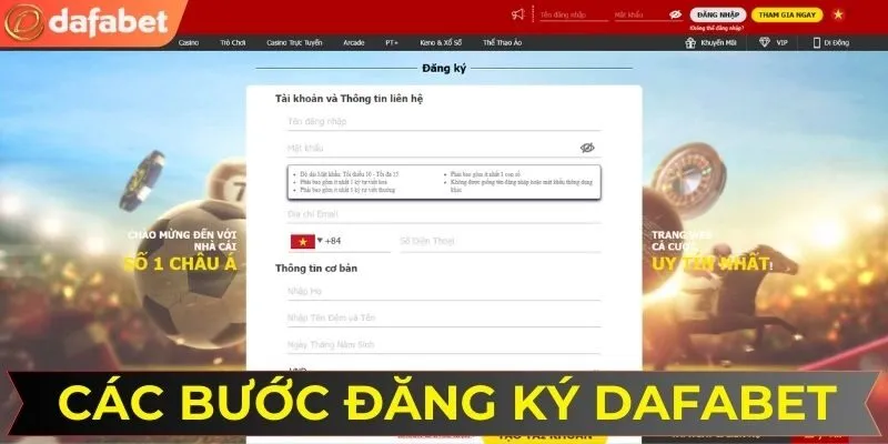 4 bước mở tài khoản DAFABET đơn giản
